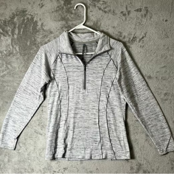 Sweaters - Light Gray Quarter-Zip Women's Sweater